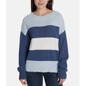 Lucky Brand Womens Blue White Striped Pullover Sweater Size XXL NWT